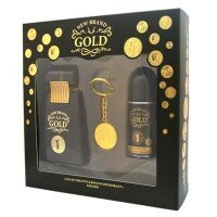 New Brand Men Gold ZESTAW - woda toaletowa 100ml spray + dezodorant roll-on 50ml + brelok